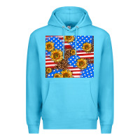 Ocean Blue basic sunflower and leopard Premium Hoodie - AdoDesignShop