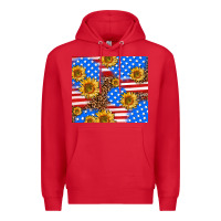 Red basic sunflower and leopard Premium Hoodie - AdoDesignShop