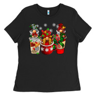 Black Christmas coffee gnome Ladies Tee - BarkalooDesign