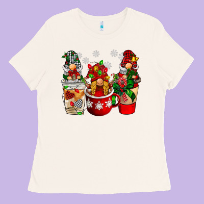 Christmas Coffee Gnome Ladies Tee Designed By Barkaloodesign