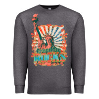 Charcoal Heather retro freedom rocks billie wilder Premium Sweatshirt - texasbilliewilder
