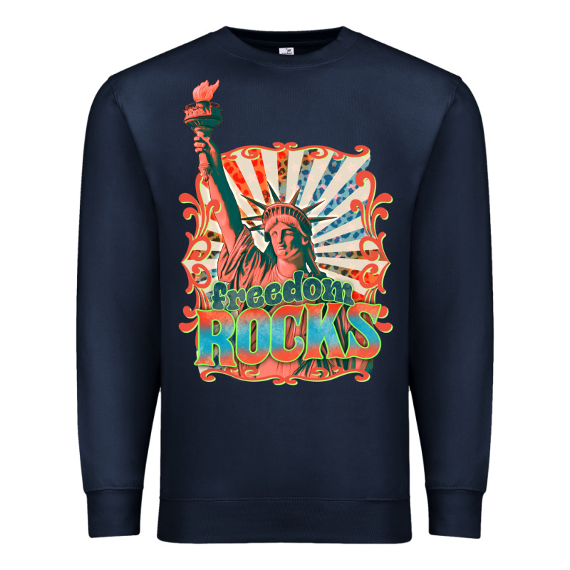 Retro Freedom Rocks Billie Wilder Premium Sweatshirt by texasbilliewilder | Teevron