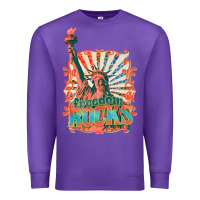 Purple retro freedom rocks billie wilder Premium Sweatshirt - texasbilliewilder
