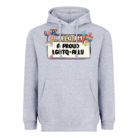 Heather Grey proud ally Heavyweight Hoodie - MaliasSmallBusiness