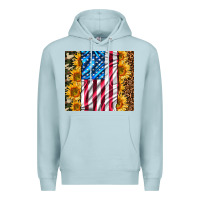 Blue Mist american realistic flag Premium Hoodie - AdoDesignShop