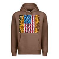 Chestnut american realistic flag Premium Hoodie - AdoDesignShop