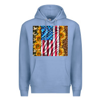 Colony Blue american realistic flag Premium Hoodie - AdoDesignShop