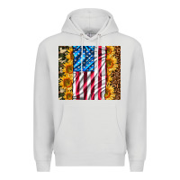 Dove Grey american realistic flag Premium Hoodie - AdoDesignShop