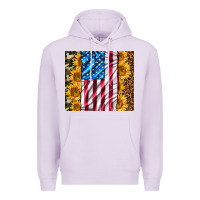 Lilac american realistic flag Premium Hoodie - AdoDesignShop