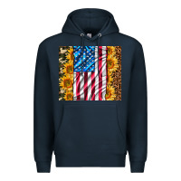 Navy american realistic flag Premium Hoodie - AdoDesignShop