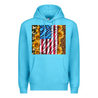 Ocean Blue american realistic flag Premium Hoodie - AdoDesignShop