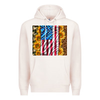 Pale Pink american realistic flag Premium Hoodie - AdoDesignShop