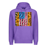 Purple american realistic flag Premium Hoodie - AdoDesignShop