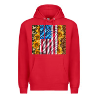Red american realistic flag Premium Hoodie - AdoDesignShop