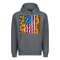 Rock american realistic flag Premium Hoodie - AdoDesignShop