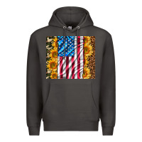 Smoke american realistic flag Premium Hoodie - AdoDesignShop