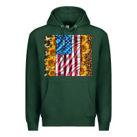 Sports Green american realistic flag Premium Hoodie - AdoDesignShop