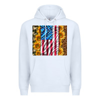White american realistic flag Premium Hoodie - AdoDesignShop