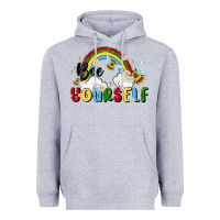 Heather Grey bee yourself Heavyweight Hoodie - MaliasSmallBusiness