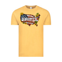 Vintage Mustard usa map Vintage Tee - Artiststas