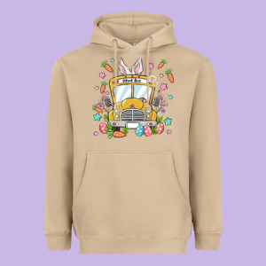 Easter School Bus Heavyweight Hoodie Designed By Maliassmallbusiness