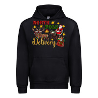 Black North Pole Delivery Santa Sleigh Urban Hoodie - Artiststas