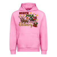 Fuchsia Pink North Pole Delivery Santa Sleigh Urban Hoodie - Artiststas