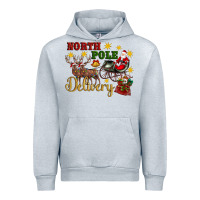 Heather Grey North Pole Delivery Santa Sleigh Urban Hoodie - Artiststas