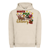 Pigment French Oak North Pole Delivery Santa Sleigh Urban Hoodie - Artiststas