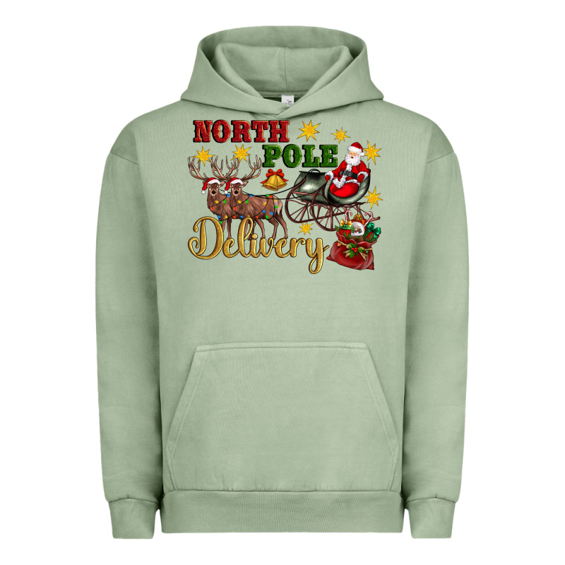 North Pole Delivery Santa Sleigh Urban Hoodie by Artiststas | Teevron
