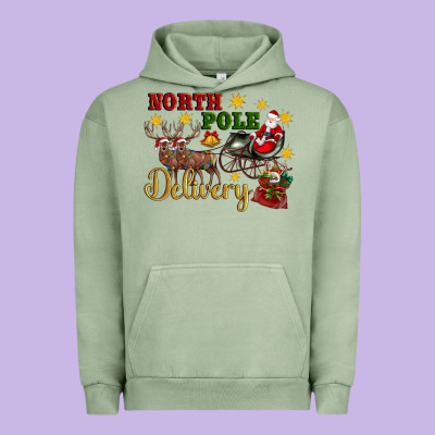 North Pole Delivery Santa Sleigh Urban Hoodie Designed By Artiststas