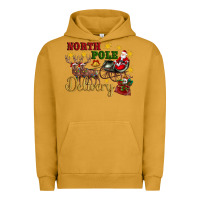 Pigment Peanut Butter North Pole Delivery Santa Sleigh Urban Hoodie - Artiststas