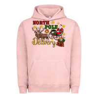 Pigment Salmon North Pole Delivery Santa Sleigh Urban Hoodie - Artiststas