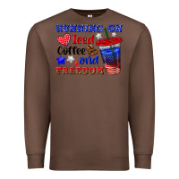 Chestnut running on iced coffe and freedom Premium Sweatshirt - texasbilliewilder