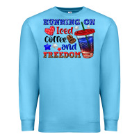 Ocean Blue running on iced coffe and freedom Premium Sweatshirt - texasbilliewilder