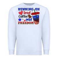 White running on iced coffe and freedom Premium Sweatshirt - texasbilliewilder