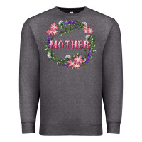 Charcoal Heather mother with floral wreath Premium Sweatshirt - RanaPortraitStore
