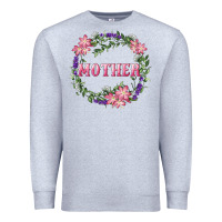 Heather Grey mother with floral wreath Premium Sweatshirt - RanaPortraitStore