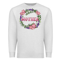 Oatmeal Heather mother with floral wreath Premium Sweatshirt - RanaPortraitStore