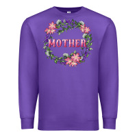 Purple mother with floral wreath Premium Sweatshirt - RanaPortraitStore