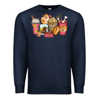 Navy pomeranian coffee cups Premium Sweatshirt - Zillion Design Studio
