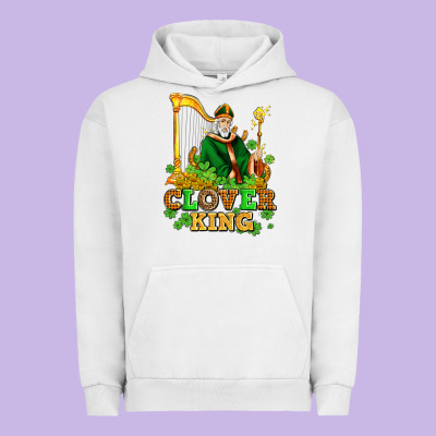 St Patricks Clover King  With Shamrocks Urban Hoodie Designed By Adodesignshop