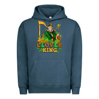 Pigment Midnight Navy st patricks clover king  with shamrocks Urban Hoodie - AdoDesignShop
