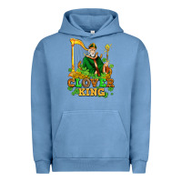 Pigment Pebble Blue st patricks clover king  with shamrocks Urban Hoodie - AdoDesignShop