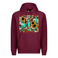 Burgundy gemini turquoise cowhide Premium Hoodie - RanaPortraitStore