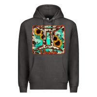 Charcoal Heather gemini turquoise cowhide Premium Hoodie - RanaPortraitStore