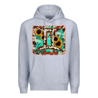 Heather Grey gemini turquoise cowhide Premium Hoodie - RanaPortraitStore