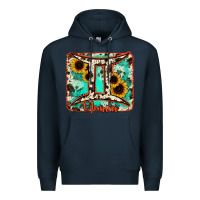 Navy gemini turquoise cowhide Premium Hoodie - RanaPortraitStore