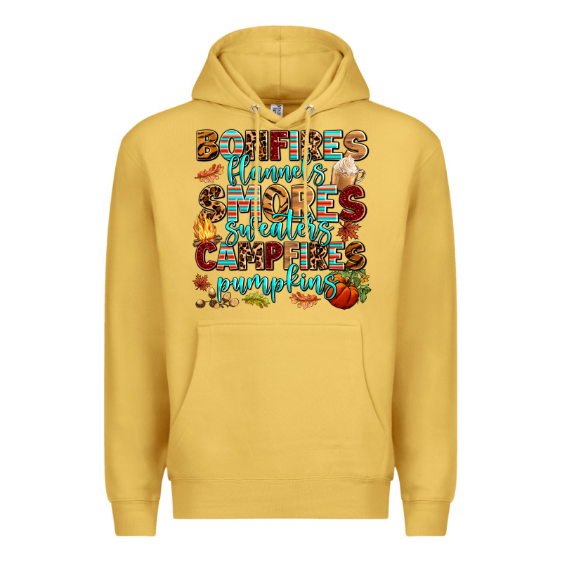 Bonfires Flannels Smores Premium Hoodie by AdoDesignShop | Teevron
