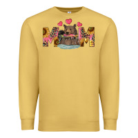 Antique Gold mom bear with sunflowers Premium Sweatshirt - RanaPortraitStore
